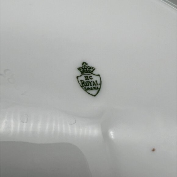 Handpainted HC Royal 1916 Decorative Plate By Eda Norvell 10.25" Green Floral - Picture 5 of 6